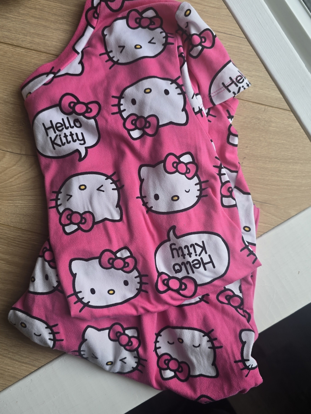 Hello Kitty Pink and White Cotton-Blend Kids Pajama Set